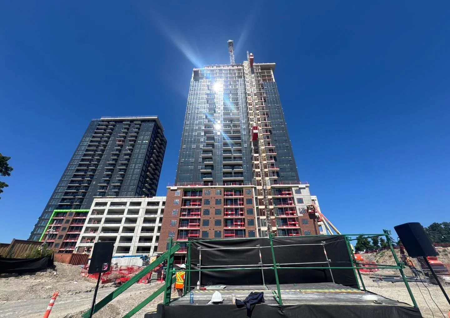 Two high-rise Sky Towers under construction on Grove Street West in Barrie.